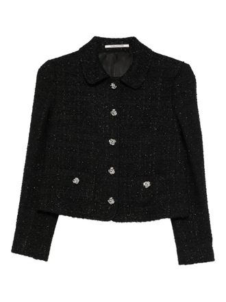 Tagliatore embellished-button tweed jacket - women - Cotton/Polyamide/Virgin Wool/Cupro - 44 - Black