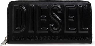 Diesel 3D Logo Portemonnee - Continenta - Dames - Portefeuilles - Zwart - ONE Size - Leer - Accessoires