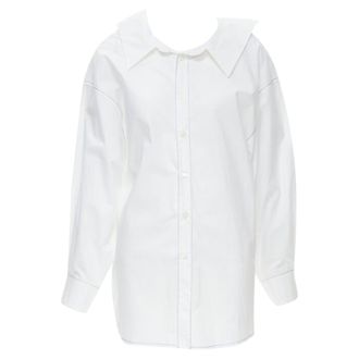 Marni cotton stitching deconstructed collar overd shirt