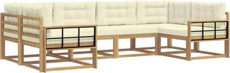 vidaXL Conjunto De Sof&aacute;s De Exterior 6 Uds. Blanco Y Crema Vidaxl