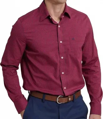 Southern Tide Charleston Pender Plaid Sportshirt In Rio Red