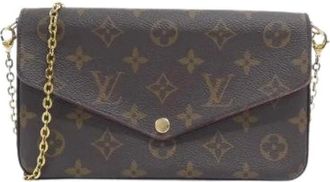 Louis Vuitton Pre-owned Clutches, female, Brown, Size: ONE SIZE Pre-owned Pochette Felicie Monogram Shoulder Bag