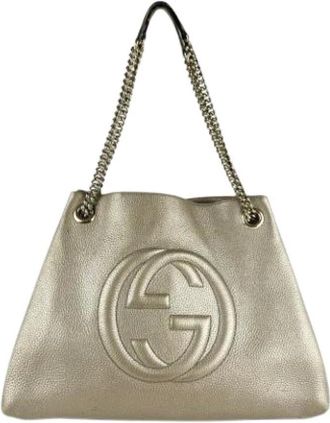 Gucci Pre-owned Shoulder Bags, female, Beige, Size: ONE SIZE Pre-owned Vintage Shoulder Bag