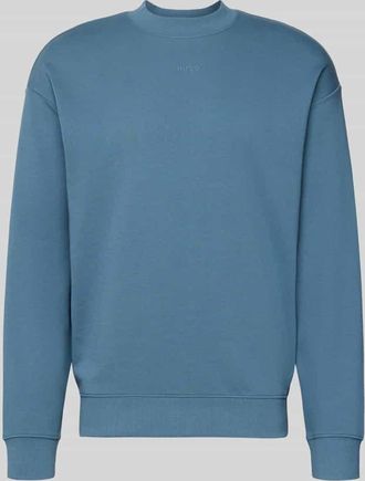 HUGO BOSS Regular Fit Sweatshirt aus reiner Baumwolle Modell DAPOCREW in Rauchblau, Gr&ouml;&szlig;e XXL