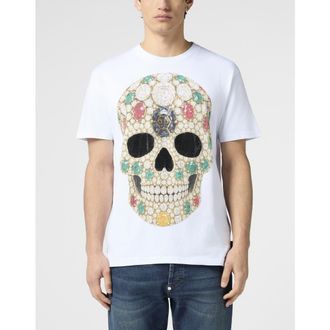 Philipp Plein Round Neck T-Shirt Skull Stones Men in White at Nordstrom, Size Xxx-Large