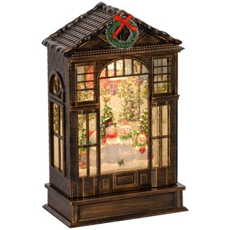 HOMCOM Christmas Snow Globe Lantern With Lights For Holiday - Bronze Tone | TJ Hughes