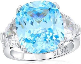Suzy Levian Suzy Levian Gala Collection Silver Cz Cocktail Ring