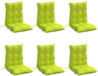 vidaXL Cojines Para Silla Respaldo Bajo 6 Uds Tela Oxford Verde Brillo Vidaxl