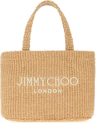 Jimmy Choo London Tote Bags, female, Beige, Size: ONE SIZE Beach Tote East-West Mini