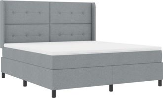 vidaXL vidaXL Box Spring Bed with Mattress Light Grey 180x200 cm Fabric