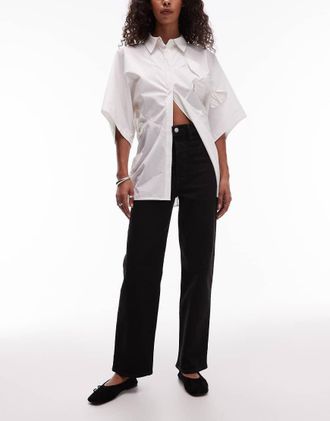 Levi's Ribcage - Jeans dritti stile western neri-Nero