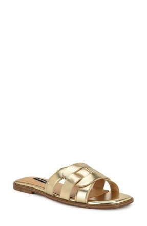 Nine West Glorie Slide Sandal in Gold at Nordstrom, Size 9