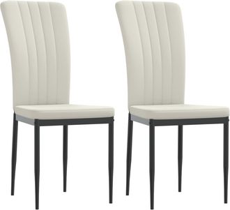 vidaXL Sillas De Comedor 2 Unidades Terciopelo Crema Vidaxl