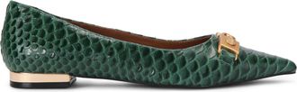 Kurt Geiger Womens Kingsley Pointed Flat Ballet Flats - Dark Green - Size UK 8