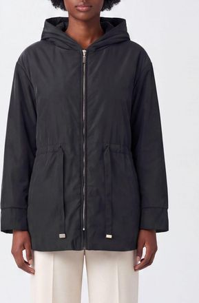 Max Mara Parka corto in tessuto tecnico con cappuccio e coulisse