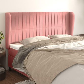 vidaXL Cabecero Con Orejas De Terciopelo Rosa 163x23x118/128 Cm Vidaxl