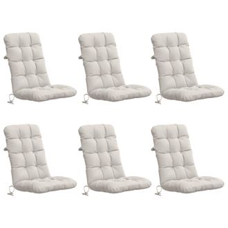 vidaXL Cuscini Per Sedia Alta In 6 Pezzi Vianen 100% Poliestere Bianco Vidaxl