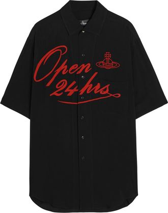 Vivienne Westwood Open 24hr Bowling Printed Woven Shirt - Black - XL