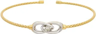 Meshmerise 18K Plated 0.03 Ct. Tw. Diamond Bangle Bracelet