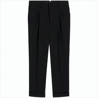 Ami Tailored Black Wool Pants With High Waist