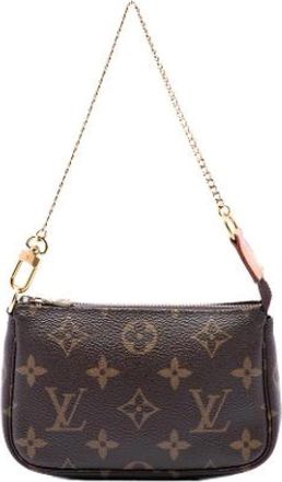 Louis Vuitton Pre-owned Mini Pochette Accessoires - Dames - Vintage Mini Tas - Bruin - ONE Size - Leer - Vintage