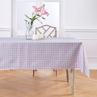 Solino Home Linen Tablecloth for Dining Table, Holiday and Everyday Dining Table Decor - Gingham Check in Lilac at Nordstrom, Size X-Small