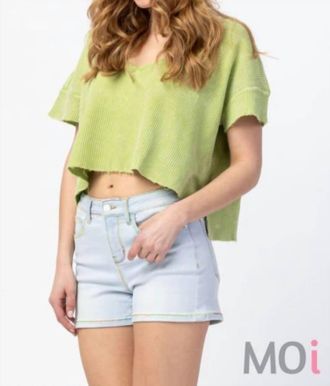 Judy Blue Mid Rise Shorts In Rainbow Thread