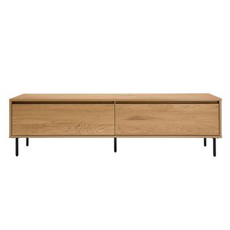Miliboo Miliboo - Mueble Tv Con Acabado De Roble Claro Y 2 Cajones 160 Cm Aragon