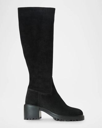 Aquatalia 65mm Delilah Suede Knee-High Boots
