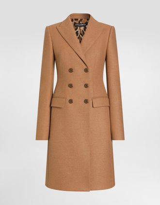 Dolce & Gabbana Dolce Double-breasted Wool Coat - Woman Coats And Jackets Beige 36
