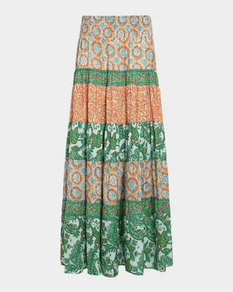 Ramy Brook Dorotha Tiered Maxi Skirt