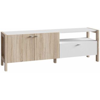 Home Heavenly Home Heavenly - Mueble Tv 170 Cm Estilo N&oacute;rdico Bjorn. M&oacute;dulo Televisi&oacute;n 2 Puertas + Caj&oacute;n Extra Grande. Color: Roble-blanco