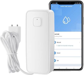 OEM Detector De Agua Inteligente Wifi De 4 Piezas, Detector De Fugas De Agua Inteligente Con Bater&iacute;a Aaa De 80 Db Con Cable De Detecci&oacute;n De 1 M, Monitoreo