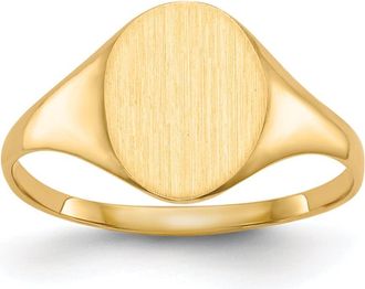 Diamond2Deal 14k Yellow Gold Closed Back Signet Ring
