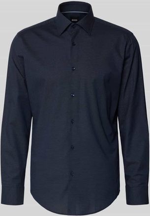 HUGO BOSS Regular Fit Businesshemd aus Baumwoll-Mix Modell JOE in Marine, Gr&ouml;&szlig;e 39