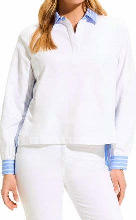 FDJ Mixed-Media Sweatshirt In White