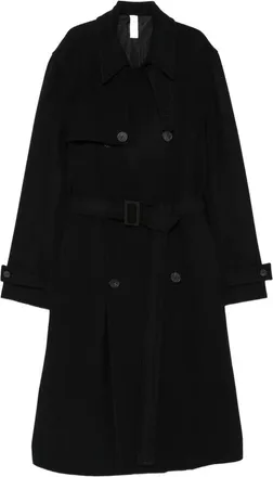 Hev&ograve; Double-breasted Belted Coat