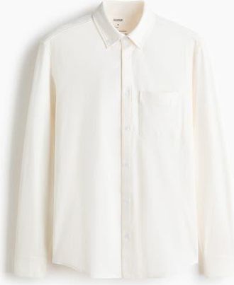 H&M Four-way Stretch Regular Fit Shirt in White at Nordstrom, Size X-Large