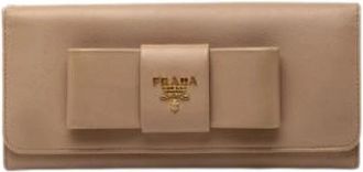 Prada Pre-owned Long wallet (bi-fold) - Dames - Vintage Accessoires - Beige - ONE Size - Leer - Vintage