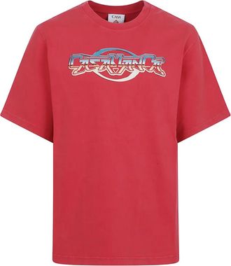 Casablanca T-shirt in cotone con logo - Rosso