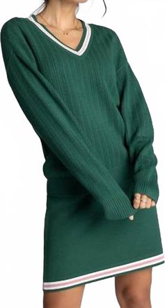 Thread & Supply Alexis Sweater In Kelly Green Pink