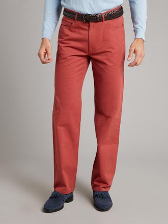 Oliver Brown Sanded Cotton Jeans - Brick