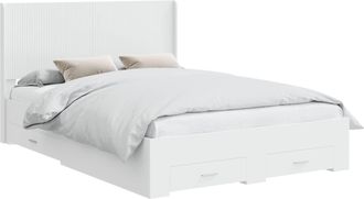vidaXL Estructura De Cama Con Almacenamiento Y Cabecero Blanco Vidaxl