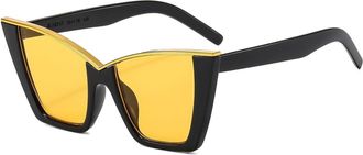 Generic Large Frame Outdoor Men Sunglasses Vacation Commuter Women Party Sun Glasses(Yellow)