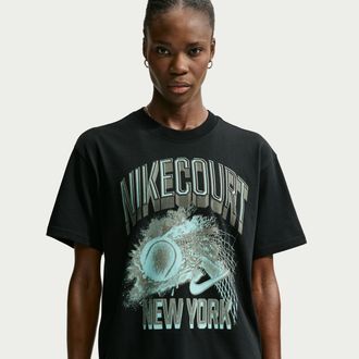 Nike Womens Court Slam Tennis T-Shirt in Black | IO0930-010