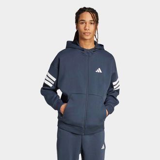 adidas Kapuzensweatjacke ADIDAS SPORTSWEAR FUTURE ICONS 3-STREIFEN, Herren, Gr. XL, blau (aurora ink), Obermaterial: 67% Polyester, 33% Baumwolle, angesetzte