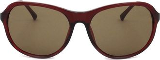 Linda Farrow DRIES VAN NOTEN DVN28 C4 Mens Sunglasses Burgundy Size 59