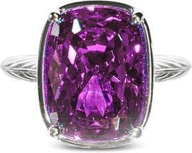 Sterling Forever Elongated Cushion-Cut Cubic Zirconia Cocktail Ring in Silver/amethyst at Nordstrom, Size 10