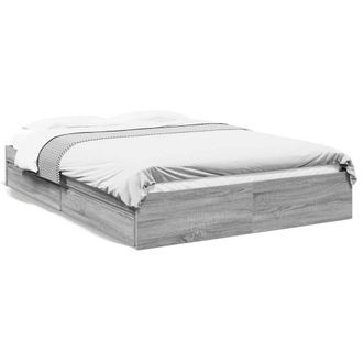 Berkfield Home Bed Frame with Drawers without Mattress Grey Sonoma 160x200 cm