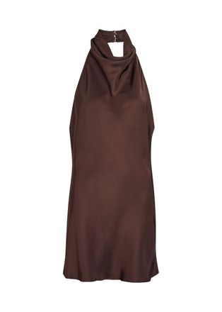 ARMARIUM Camille Satin Mini Dress - Chocolate - IT46 (UK14 / L)